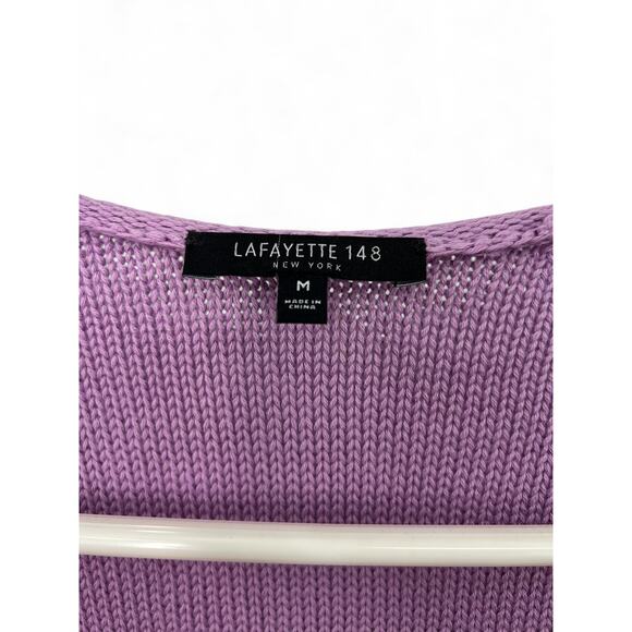 LAFAYETTE 148  | M | Knit Top Short Sleeve Sweater Pullover Lilac Womens Luxury - Picture 2 of 7